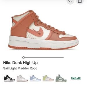 Nike Women's dunks in Coral and White